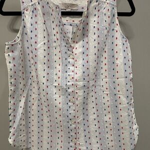 LOFT Button Down Sleeveless Shirt